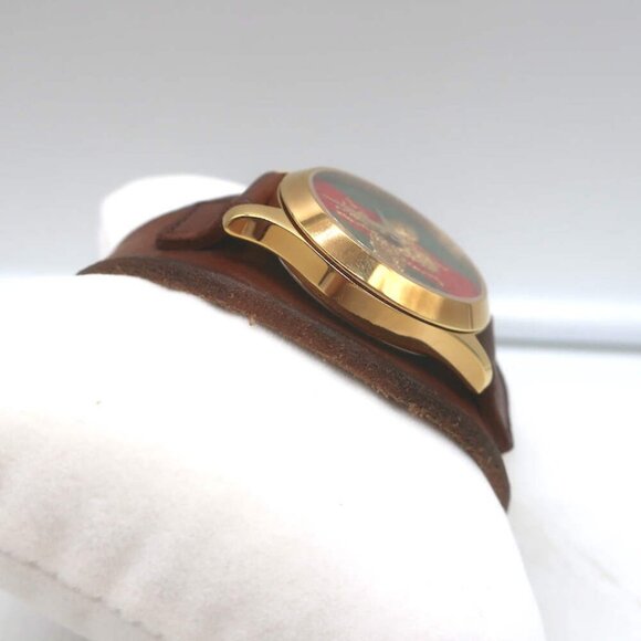 Gucci Le Marche des Merveilles Bee Watch Brown Leather Strap - Picture 6 of 11